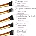 EVERMARKET 5 Pcs Pro Techniques Premium Synthetic Kabuki Makeup Brush Set Includes Foundation, Blush, Bronzer, Concealer, & Mineral Brushes (Gold)