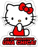 pegatinas coche hello kitty Modelo "Te Ha Adelantado Una Chica"