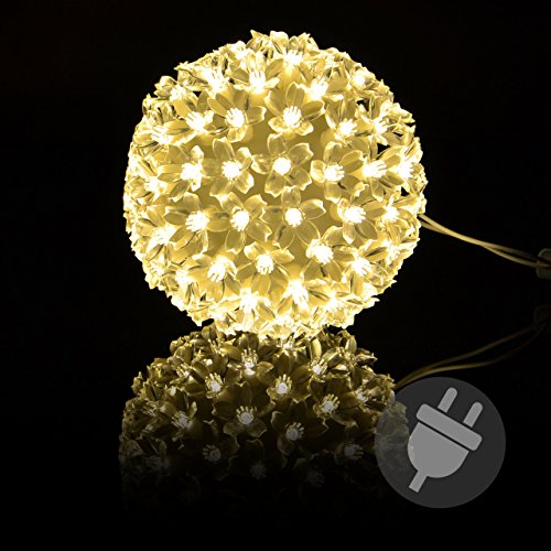 100er LED Lichterball Leuchtfarbe warm weiß Ø 15 cm Lichterkugel weißes Kabel Weihnachtsbeleuchtung Weihnachtsdeko Leuchtball Xmas