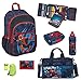 Produktbild Familando Spiderman Schulranzen-Set 8tlg. Scooli Rucksack mit Federmappe gefüllt Sporttasche und Regenschutz SPJU7614