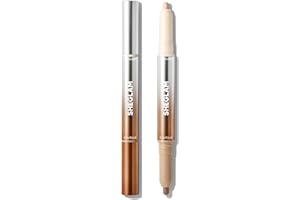 SHEGLAM Fine Line 2-In-1 Nose Contour & Highlight Pen Long Lasting Waterproof Cream Bronzer & Highlight Sticks-Umber