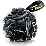 Loofahs Bath Shower Scrub Exfoliating Body Brush Pouf Scrubber Sponge Ball Mesh Bath loofah 3 Pack