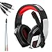 Produktbild KOTION EACH G5300 3.5mm Cuffie PC Gaming Cuffia da Gioco Gamer Stereo con Stereo LED Luce Regolatore di Volume per New Xbox uno/PS4/PC/Laptop/Mac/iPad/iPod(Rosso)