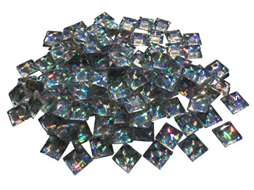 200 Stück 11mm selbstklebende glitzernde aurora borealis Mosaik Steinchen Bunte Disco Kugel Effekt Regenbogen Mischung Deko Strasssteine eckige Acrylsteine Opaleffekt Regenbogeneffekt Laser Optik Regenbogensteine transparent klar kristall basteln Gltzersteine Schmucksteine Strass Steine zum Verzieren Dekorieren von CRYSTAL KING