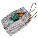 Diseño de bolsillos del exterior de la bolsa para poner las herramientas como ganchillos, tijeras, agujas y etc