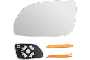 BAMYLI Spiegelglas Ersatz für VW Polo 9N 2005-2009 UND Skoda Oktavia (1Z3 / 1Z5) 2004-2008 beheizbar Ersatzspiegelglas Fahrerseite Außenspiegel Asphärisch mit 2 Montage-Hebelplatte(Links)
