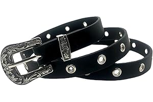 EMOTTOS Cinturón de cuero vintage para mujer- Hebillas talladas Cinturones de vaquero occidental para mujeres, cinturón con hebilla retro exquisita tallada para jeans vestido vestido Dress