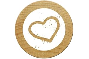 WOODIES Sello mini de madera y caucho corazón diam. 15x25mm.