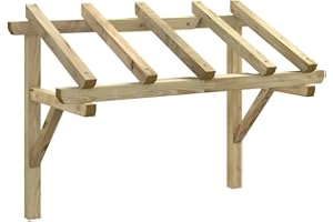 TOSHILIAN Auvent de Porte d'entrée, Marquise Porte d'Entree Protection de Porte de Toit Toit Abri Protection Auvent de Porte 150x100x100 cm Bois de pin Solide
