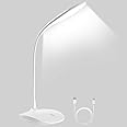 URAQT Desk Lamp, USB Portable Eye-CareTable Lamp, 3 Light Modes Office Gooseneck Lamp, LED Desk Lamp, Touch Control, Used for Study, Drawing Board, Piano, Craft, Study, Work, Etc (White #1)