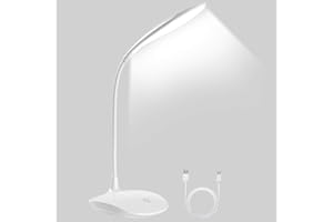 URAQT Flexo Led Escritorio, Lampara Lectura Pinza, Lampara Escritorio con Panel Táctil, 3 Niveles de Brillo y Modo de Carga USB, 360 ° Flexible-2