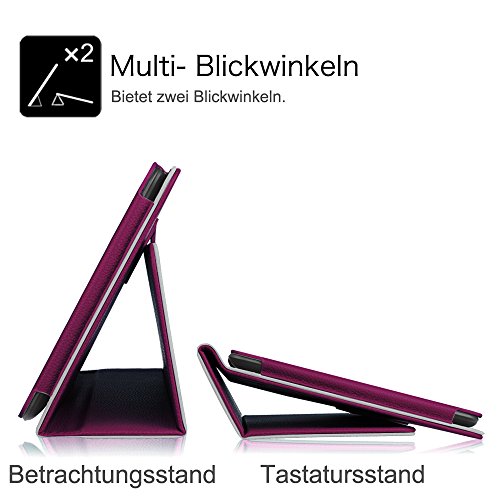 MEDION LIFETAB S10321 / Odys Notos Plus 3G Hülle Case – Fintie Slim Fit Folio Kunstleder Schutzhülle Cover Tasche mit Ständerfunktion und Stylus-Halterung für MEDION LIFETAB S10321 (MD 98687) / Odys Notos plus 3G 25,7 cm (10,1 Zoll) Tablet-PC, Lila - 4
