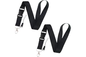 OUDQFCJ 2pcs Lanière Tour de Cou, Lanyard Neck Strap Nylon avec Fermoir Mousqueton Cordon Tour de Cou avec Boucle Détachable et Cordon de Téléphone Portable Lanières de Bureau pour Carte Clé Badge