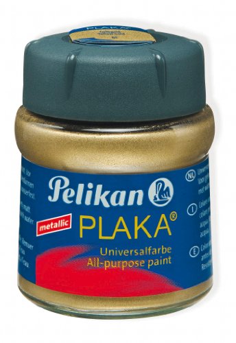 Pelikan 101238 - Bastelfarbe Plaka, Glas Ton 61, 50 ml, gelbgold