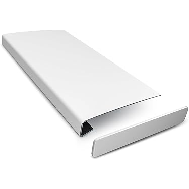 Raambank van staal, 140 cm, wit, diepte 30 cm, weerbestendig, met aluminium deksel, vensterbank, vensterbank, buiten, vensterbank, vensterbank, voor buiten en buiten