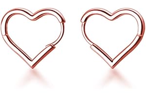 SLUYNZ 925 Plata de ley 1.6CM Pendientes de Aro de Corazón para Mujeres Chicas Adolescentes Dulce Amor Pendientes de Corazón Gota