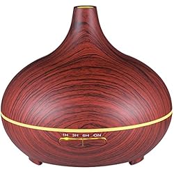 VicTsing 300ml Humidificador Ultrasónico Aromaterapia, Difusor de Aceites Esenciales de Vapor Frío, 7-Color LED y 4 Ajustes de Tiempo, Auto- Apaga, Perfecto para Hogar, Oficina, Bebé, Dormitorio y Baño, etc