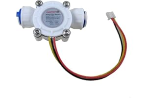 DIGITEN SENSTREE G3/8" Quick Connect Hall Effect Sensor Water Flow Sensor Food-Grade Flowmeter Water Flow Counter Meter 0.3-10L/min - Arduino, Raspberry Pi, and Reverse Osmosis Filter Compatible