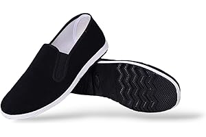 MMASPORT Kung Fu Canvas Shoes Tai Chi Wushu Gongfu Canvas Footwear for Traditional Chinese Martial Arts Unisex Flexible Slippers