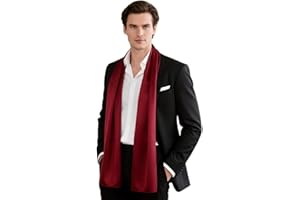 LA FERANI Herren Schal 100% Seide Chiffon Halstuch Seidenschal 180x80cm Uni Farbe für Anzug dunkel blau Tuch Seidentuch Stola Business Style Geschenk für Ihn