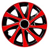 4-teiliges Set CM DESIGN Drift EXTRA Rot/Schwarz - 16 Zoll, passend für Fast alle VW z.B. für Tiguan 5N