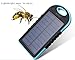 Produktbild Solar Ladegerät, zantec 5000 mAh Bank von Leistung Solar mit Solarpanel Port, Shockproof Ladegerät Wasserdicht Akku-Solar mit LED Notlicht für Smartphone. blau