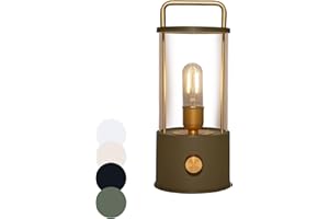 Coen Bakker LED Laterne Tischlampe dimmbar IP44 Lampe USB Warmweiß für Innen & Außen 15x11 cm Tischleuchte, Farbe:Taupe