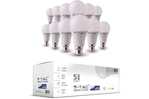 V-TAC B22 LED Light Bulb Bayonet | 11W Equivalent to 75W | Classic Shape Non Dimmable 3000K Warm White | Pack of 12, VT-231