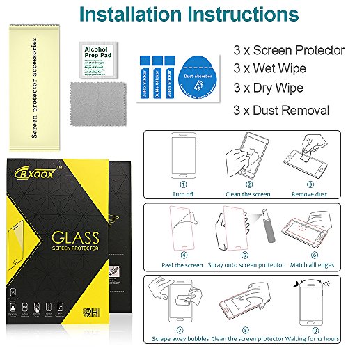 3-Unidades Cristal Templado para Huawei Honor 8 CRXOOX Protector de Pantalla de Vidrio Templado Transparencia Total 9H Dureza Resistente a Aguas  Golpes  Ara  azos  Antihuallas