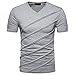 Produktbild SUCES Herren T-Shirt V-Ausschnitt Slimfit Stretch Dehnbare Passform Einfarbiges Basic Shirt Herren Sportshirt Funktionsshirt Kurzarm für Sport Feuchtigkeitsabführend (2XL(Asian XXL=EU XL), Gray)