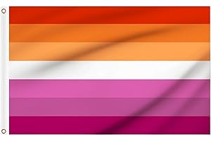 WOILTRYN Lesbian Pride Flag 5ft x 3ft, Large Pride LGBTQ+ Flag with Eyelets for Pride Day Party Decoration Outdoor Indoor Community Decor