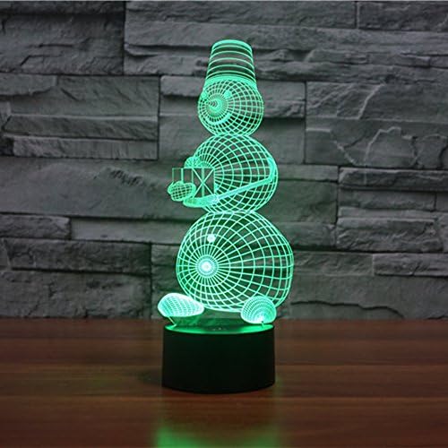Alisabler 3d Lamp snowman Night 7 Color Change Best Gift Night Light LED Furnish Desk Table Lighting Home Decoration Toys