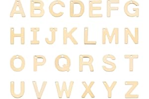 PH PandaHall 52pcs Lettre de l'alphabet Pendentifs A à Z D'or, Breloques Alphabet en Acier Inoxydable pour Bracelet Collier Artisanat Fabrication de Bijoux, 11x6~12x0.8mm, Trou: 1mm