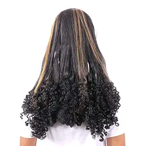 Honbon Curls/curly hair wig with hair band 14-16 inch (black)