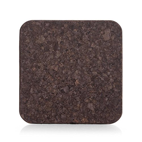 4 x Kork-Untersetzer - dunkelbraun - 14,5 x 14,5 cm - Unterlage - Topfuntersetzer aus Kork
