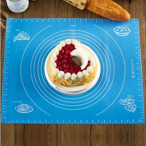 Backmatte, Bukm, Silikon Backmatte, Nonstick Maße Fondant Teig Gebäck Backmatte, 50 * 40cm, für Hausfrau, Kochen Enthusiasten (blau) - 4