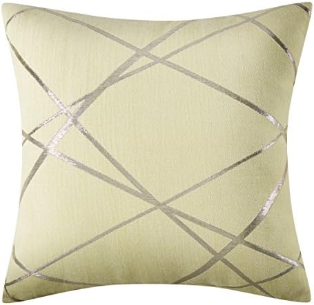 JOSCA 1 Pc Soft Shell Geometric Jacquard Square Throw Pillow Cushion Covers for Sofa(18" x 18",45x45cm) Beige