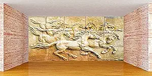 3D Wallpaper Customized, Horse Sculpture, Self Adhesive, 5ft X 4ft, 100% Washable, for Living Room/Bedroom/Kids Room/Study Room
