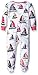 Hatley Baby-Girls Infant Footed Coverall -Patterned Sailboats Footies, Multicoloured (White), 6-12 Months