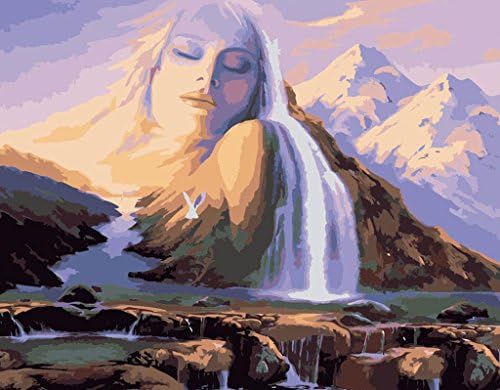 [ New Release ] Diy Oil Painting by Numbers, Paint by Number Kits - Fairy Mountain 16*20 inches - Digital Oil Painting Canvas Wall Art Artwork Landscape Paintings for Home Living Room Office White Christmas New Year Valentine Decor Decorations Gifts - Diy Paint by Numbers Diy Canvas Kit for Adults Advanced Children Seniors Junior - New Arrival