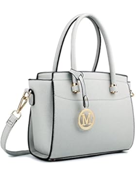 Miss Lulu Damen Schultertasche M Kleine Ledertasche Shopper Handtasche Faux Leder