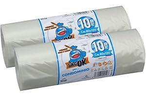 EFFENNE GROUP 20 Sacchi Trasparenti Spazzatura 80x120 Resistenti, Sacchi Spazzatura XXL per Raccolta Rifiuti, Buste Spazzatura, Sacchi Immondizia Extra Resistenti, Sacchetti Spazzatura 80x120cm, (20 sacchi)…