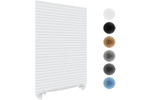 MARITOWN Stick on Blinds for Windows,No Drill Instant Temporary Blinds Curtains Light Filtering Shade,Privacy Protection for Bedroom,Kitchen,Bathroom Easy Cut Size Fit,with 2 Clips