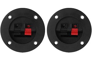 Xuniu 2 Pezzi Terminali Parti di connettori per Tazze Rotonde Express Clip a Molla Doppio Morsetto per Morsetti a Vite Gold Box per Altoparlanti subwoofer per Auto Nero