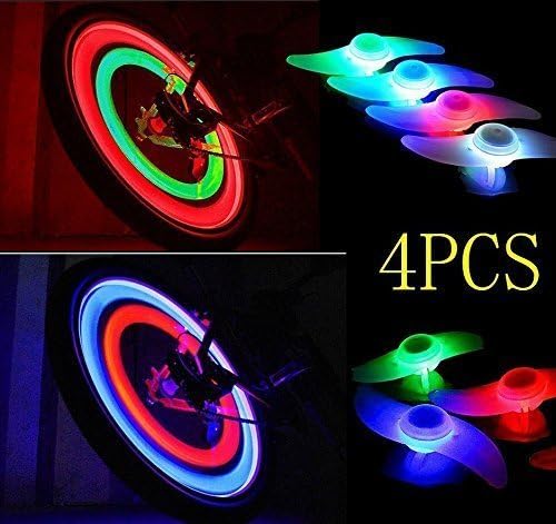 Agooding 4PCS Colorful Bike Spoke Lights, Bicycle Wheel Lights, Bicycle Accessories, 3 Light Mode Options, Waterproof, Used for Safety and Warning