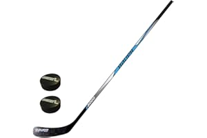 STEEL Bauer i3000 Ice Hockey Stick Set with Two Pucks Including 2 Pucks for Adults, Children and Toddlers