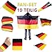Produktbild V Produkte Fanset für Deutschland - Fanartikel für die WM 2018 Fanset 10 Teile für Public Viewing Partyabend - Fan-Autofahne, Armband, Klopfschläuche , Körperfahne, Handfahnen, Deutschland Flagge mit Öhsen, Autospiegelfahnen