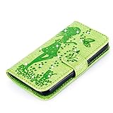 FESELE Glitzer Blume Schutzhülle für [Samsung Galaxy J1 2016] Schmetterling Katze Prägung Kristall Glitzer Diamant Strass Brieftasche Hülle Leder Tasche Flip Handyhülle mit Magnetverschluss, Samsung Galaxy J1 2016 Luxus Bling Wallet Case Kartenfach Ledertasche Leder-Mappen-Karten-Slot-Abdeckung mit Standfunktion für Samsung Galaxy J1 2016 + Blau Eingabestift Stylus Touch Pen-Mädchen Katze,Grün - 4