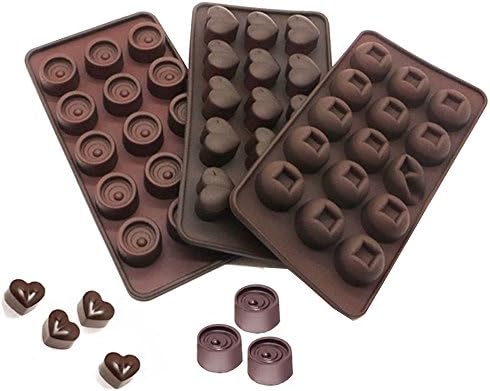 LYXY, 3 Pack DIY Silicone Cake Cookies Baking Mould-Sweet Candy Soap Ice Cube Tray Bakeware for Making Homemade Chocolate,Chocolate Moulds, Candy, Gummy, Jelly, Ice and More