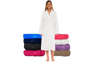 CICK Towelling Bath Robe Premium Quality Bathrobes for Women Highly Absorbent 100% Cotton Shawl Design Perfect for Men & Women in Loungewear and Gifts